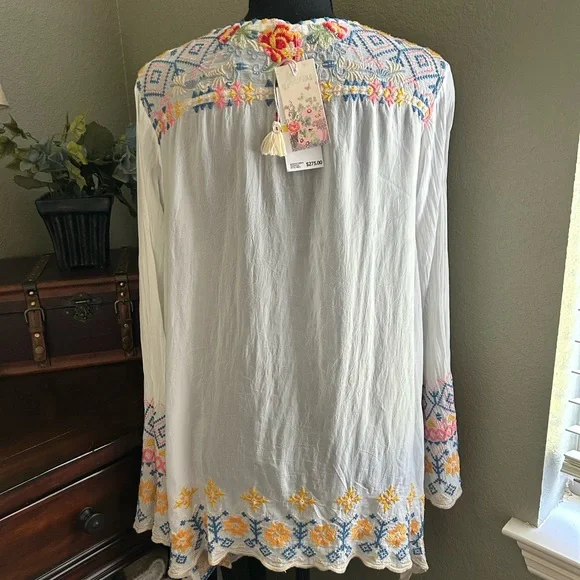 *NWT* Johnny Was Rosetta Floral Embroidered Tunic - Picture 3 of 5